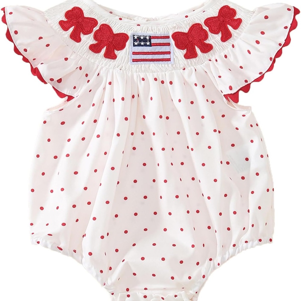 Red and White Baby Romper